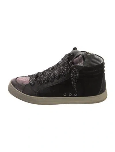 Pre-owned P448 Suede Printed Sneakers In Black