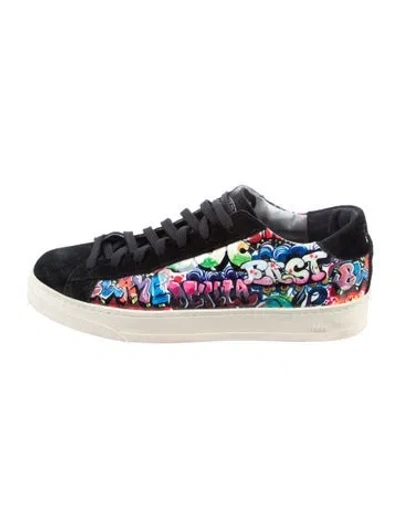 Pre-owned P448 Suede Printed Sneakers In Multi