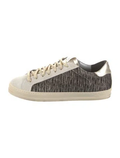 Pre-owned P448 Suede Striped Sneakers In Black