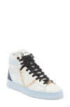 P448 Taylor High Top Sneaker In Ivory/ Blue