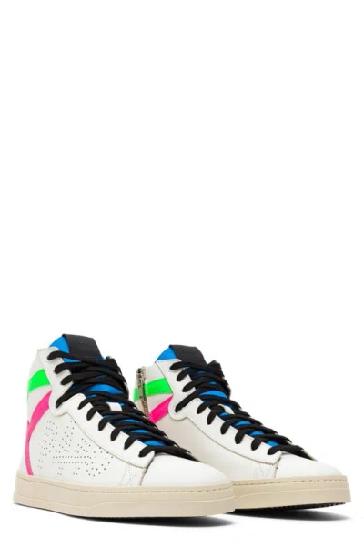 P448 Taylor High Top Sneaker In White Multi