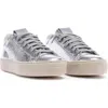 P448 Thea Platform Sneaker In Oli/silver