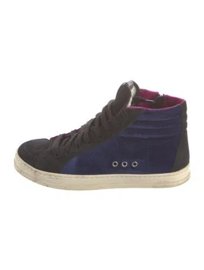 Pre-owned P448 Velvet Sneakers In Blue