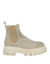 P61 Woman Ankle Boots Beige Size 8 Textile Fibers In Beige