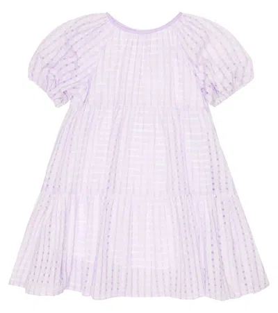 Paade Mode Kids' Alma Cotton-blend Seersucker Dress In Alma Violet