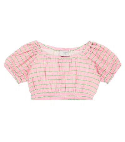 Paade Mode Kids' Top Alma Aus Seersucker In Apple Bloom Pink