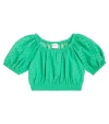 Paade Mode Delta Cotton Crop Top In Green