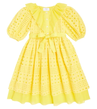 Paade Mode Kids' Delta Cotton Dress In Gelb