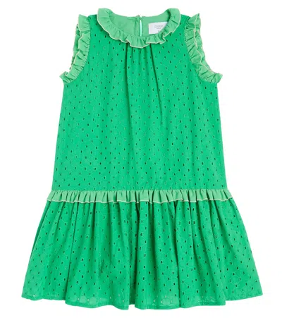 Paade Mode Kids' Delta Cotton Seersucker Dress In Green