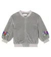 Paade Mode Bestickte Bomberjacke Aus Samt In Grey
