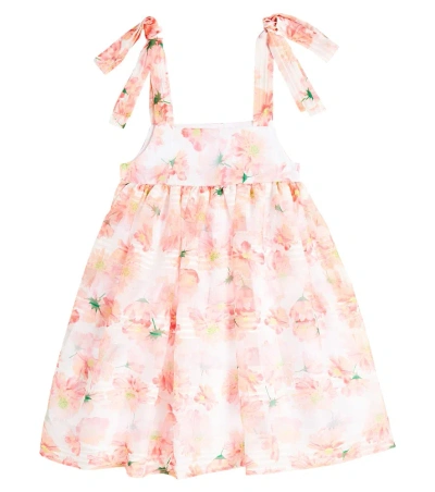 Paade Mode Kids' Floral Chiffon Dress In Orange