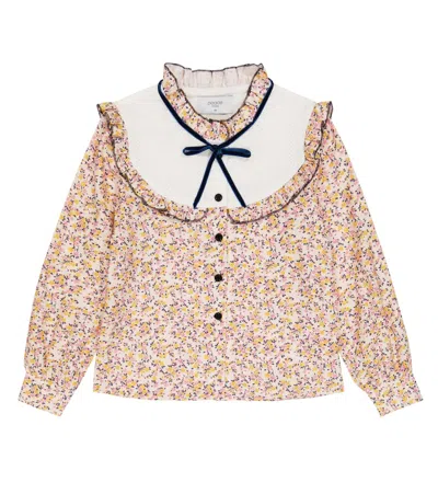 Paade Mode Kids' Floral Cotton Blouse In Pink
