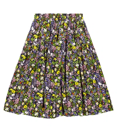 Paade Mode Kids' Bedruckter Rock Aus Baumwolle In Meadow Black