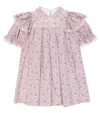 Paade Mode Kids' Floral Cotton Voile Dress In Dancing Petals Violet