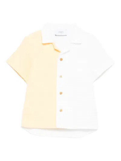 Paade Mode Kids' Mari Waffle-weave Two-tone Shirt In Neutral