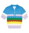 Paade Mode Polohemd Aus Baumwolle In Rainbow Blue