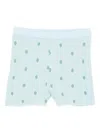 Paade Mode Polka-dot Knit Shorts In Green