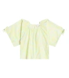 Paade Mode Printed Cotton Chiffon Blouse In Yellow