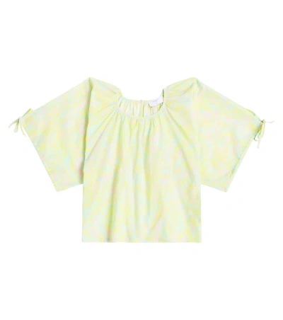 Paade Mode Kids' Printed Cotton Chiffon Blouse In Yellow