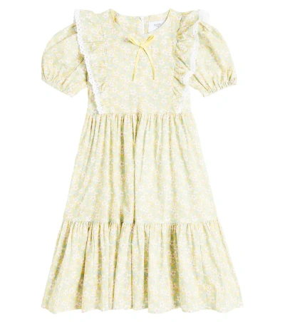 Paade Mode Kids' Printed Cotton Dress In Yellow