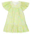 Paade Mode Puff-sleeve Cotton Chiffon Dress In Multicoloured