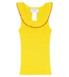 Paade Mode Ribbed-knit Cotton Top In Yellow