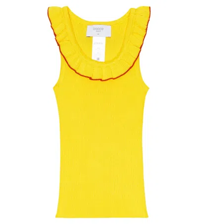Paade Mode Kids' Ribbed-knit Cotton Top In Yellow