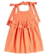 Paade Mode Ruffled Cotton Dress In Orange