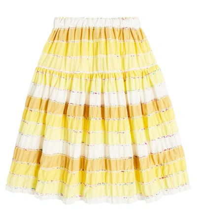 Paade Mode Kids' Striped Cotton Skirt In Yellow