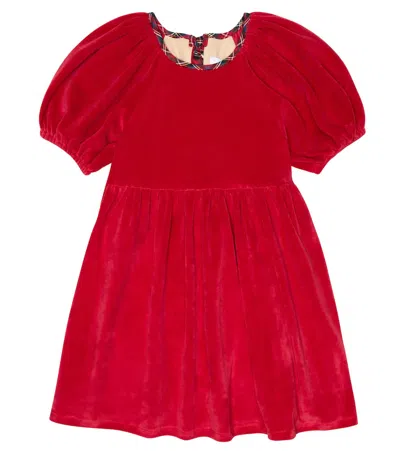 Paade Mode Kids' Velvet Dress In Red