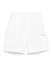 Paade Mode Waffle-weave Cargo Shorts In White