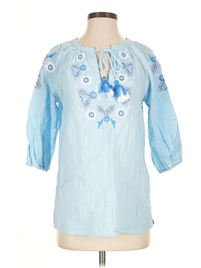 Pre-owned Paani 3/4 Sleeve Blouse In Blue