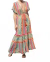 Paani Aqua Stripe Fiesta Maxi Dress In Blue Multi In Multi