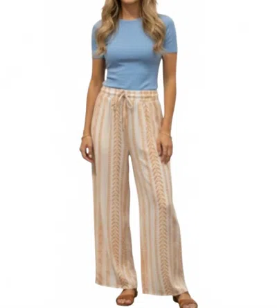 Paani Embroidered Wide Leg Pants In Ivory/ Gold In Multi