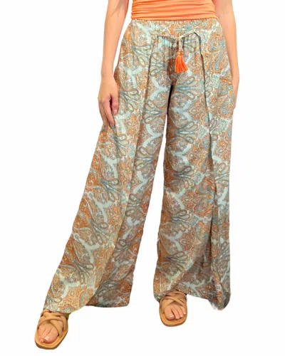 Paani Faux Wrap Pant In Lilac Orange In Multi