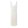 Paani Women's Thread Maxi Lurex Dress In White/ Gold In White