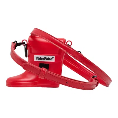 Pabepabe Rainboot Airpod Bag In Red