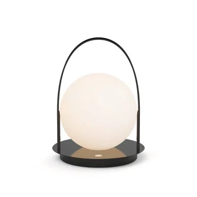 Pablo Designs Bola Battery Powered Integrated Led Outdoor Lantern In Matte Black,black