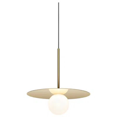 Pre-owned Pablo Designs Bola Disc 12” Pendant Light In Brass By  In Sand