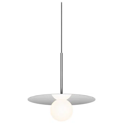 Pre-owned Pablo Designs Bola Disc 12” Pendant Light In Chrome By  In Transparent