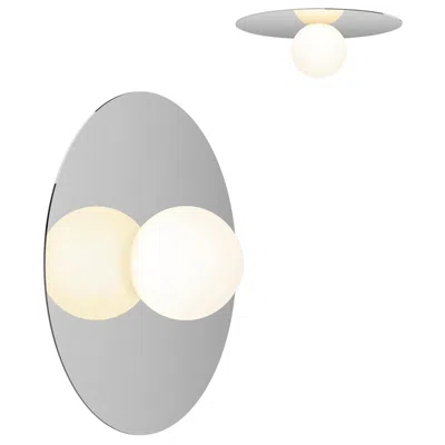 Pre-owned Pablo Designs Bola Disc Flush Wall And Ceiling Light In Chrome By  In Transparent