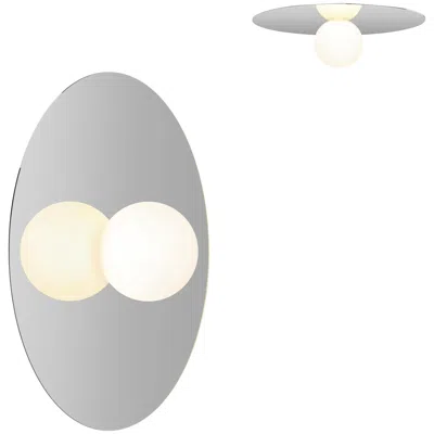 Pre-owned Pablo Designs Bola Disc Flush Wall And Ceiling Light In Chrome By  In Transparent