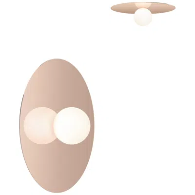 Pre-owned Pablo Designs Bola Disc Flush Wall And Ceiling Light In Rose Gold By  In Red