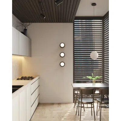 Pablo Designs Bola Glass Flush Mounted Sconce In Matte Black