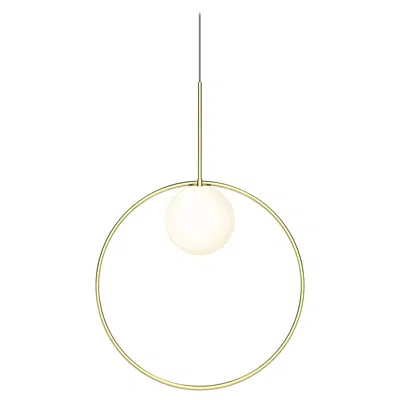 Pre-owned Pablo Designs Bola Halo Pendant Light In Brass By  In White