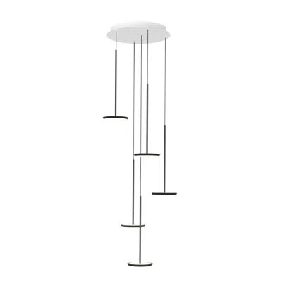 Pablo Designs Sky Solo 5 Lights Chandelier In Matte Black