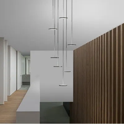 Pablo Designs Sky Solo 7 Lights Chandelier In Silver