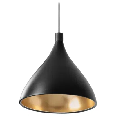 Pre-owned Pablo Designs Swell Xl Single Medium Led Pendant Lamp In Black And Brass By
