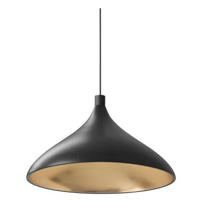 Pre-owned Pablo Designs Swell Xl Single Wide Led Pendant Lamp In Black And Brass By