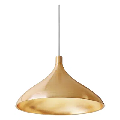 Pre-owned Pablo Designs Swell Xl Single Wide Led Pendant Lamp In Brass By  In Sand